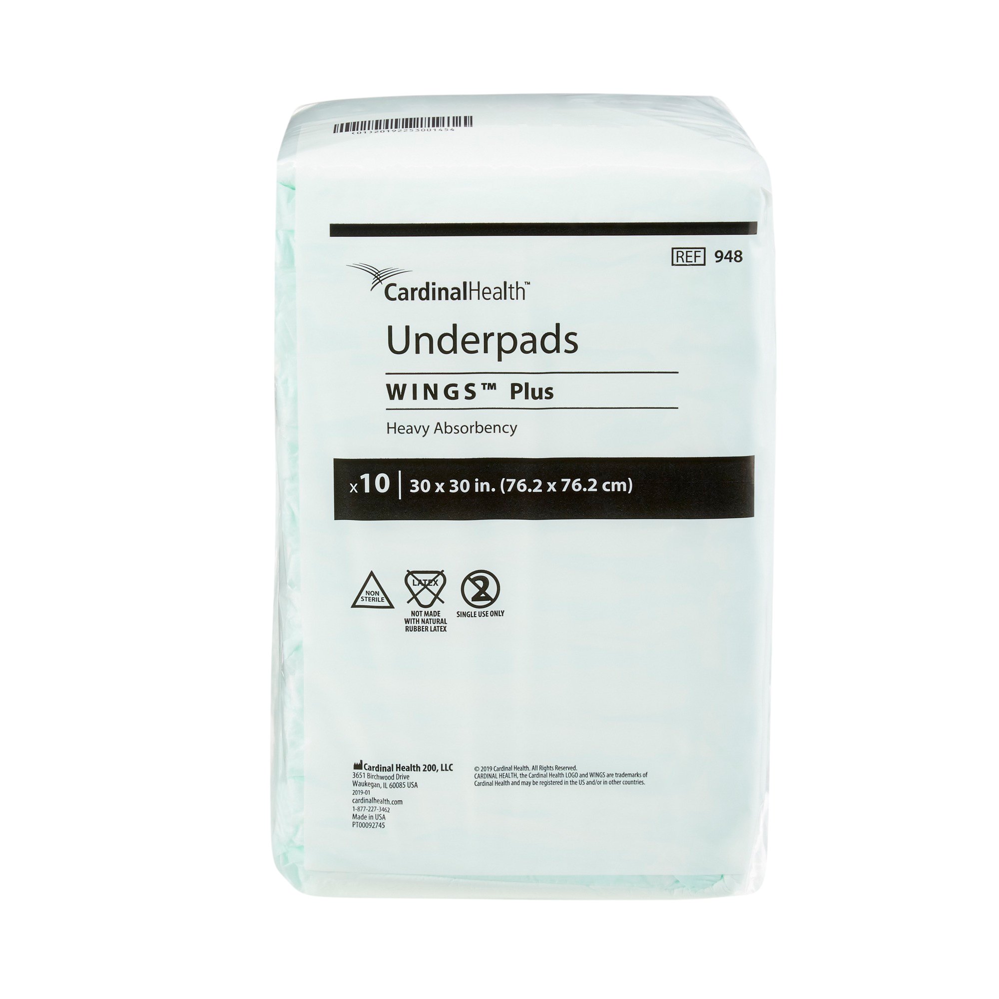 Wings Plus Underpads, Disposable, Heavy Absorbency, Beige, 30 X 30 Inch MK 454709