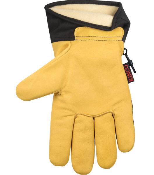 Lined Grain Deerskin Palm with Safety Cuff, Black, large