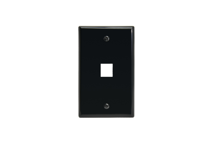 Keystone Wall Plate, 1 Port, Black