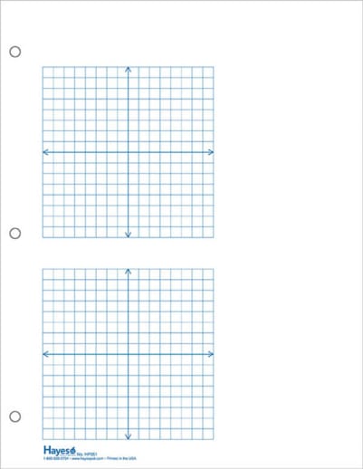 Graph Paper, 2 Grid XY 1/4" Squares (100 sheet pack)