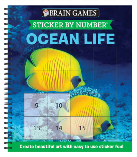 Sticker by Number - Ocean Life (Brain Games) 52 pages