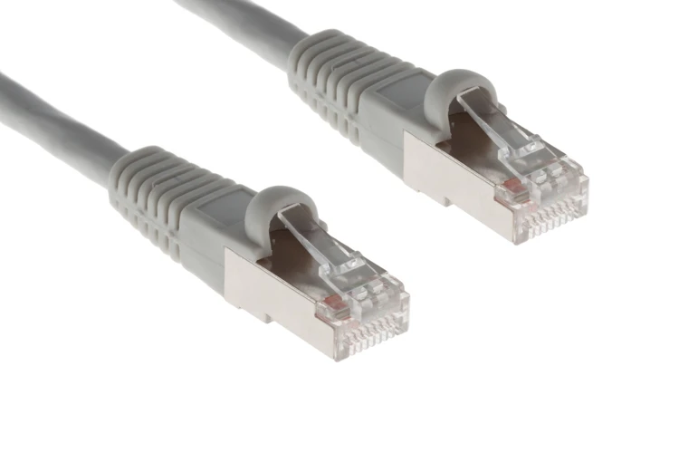 6ft Gray Shielded CAT6 Ethernet Patch Cable, Snagless Boot