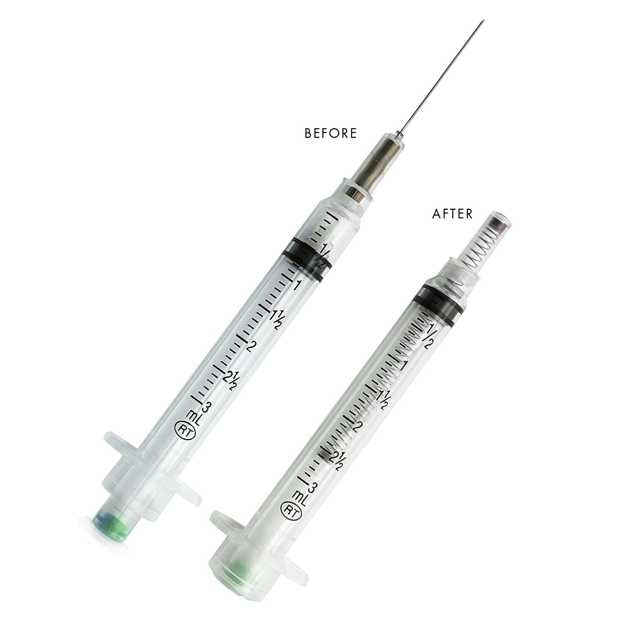 VanishPoint 3 mL Syringe with Hypodermic Needle, 21 Gauge, 1.5 Needle Length MK 348831