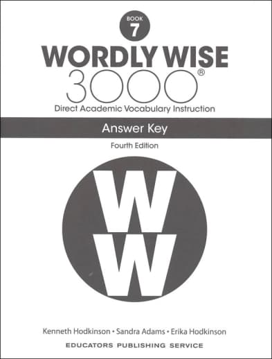 Wordly Wise 3000 Book 7 Answer Key, 4th Edition