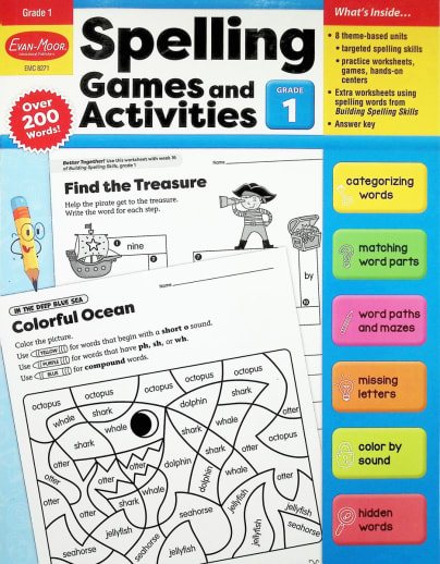 Spelling Games and Activities, Grade 1