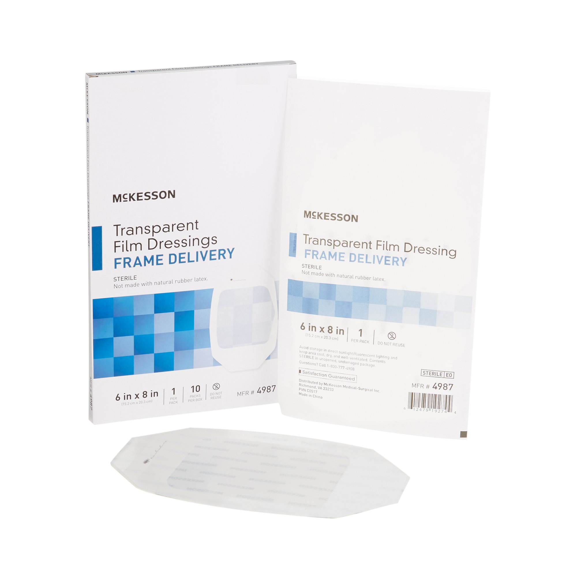 McKesson Octagonal Dressing with Frame-Style Delivery, 6 x 8 Inch, Transparent MK 886410