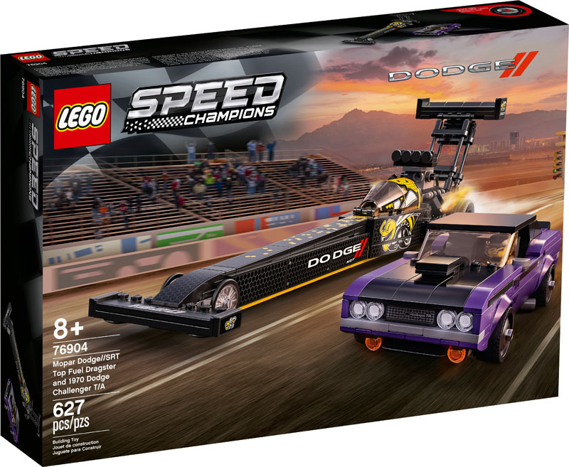 LEGO Speed Champions Mopar Dodge SRT Top Fuel Dragster and 1970