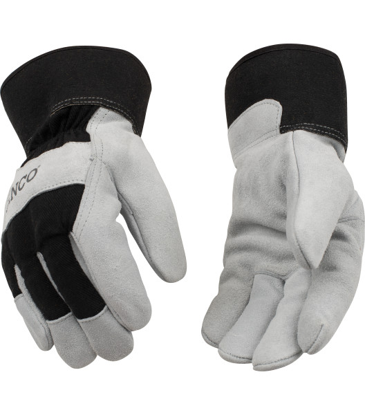 Lined Suede Cowhide Palm with Safety Cuff, Assorted, large