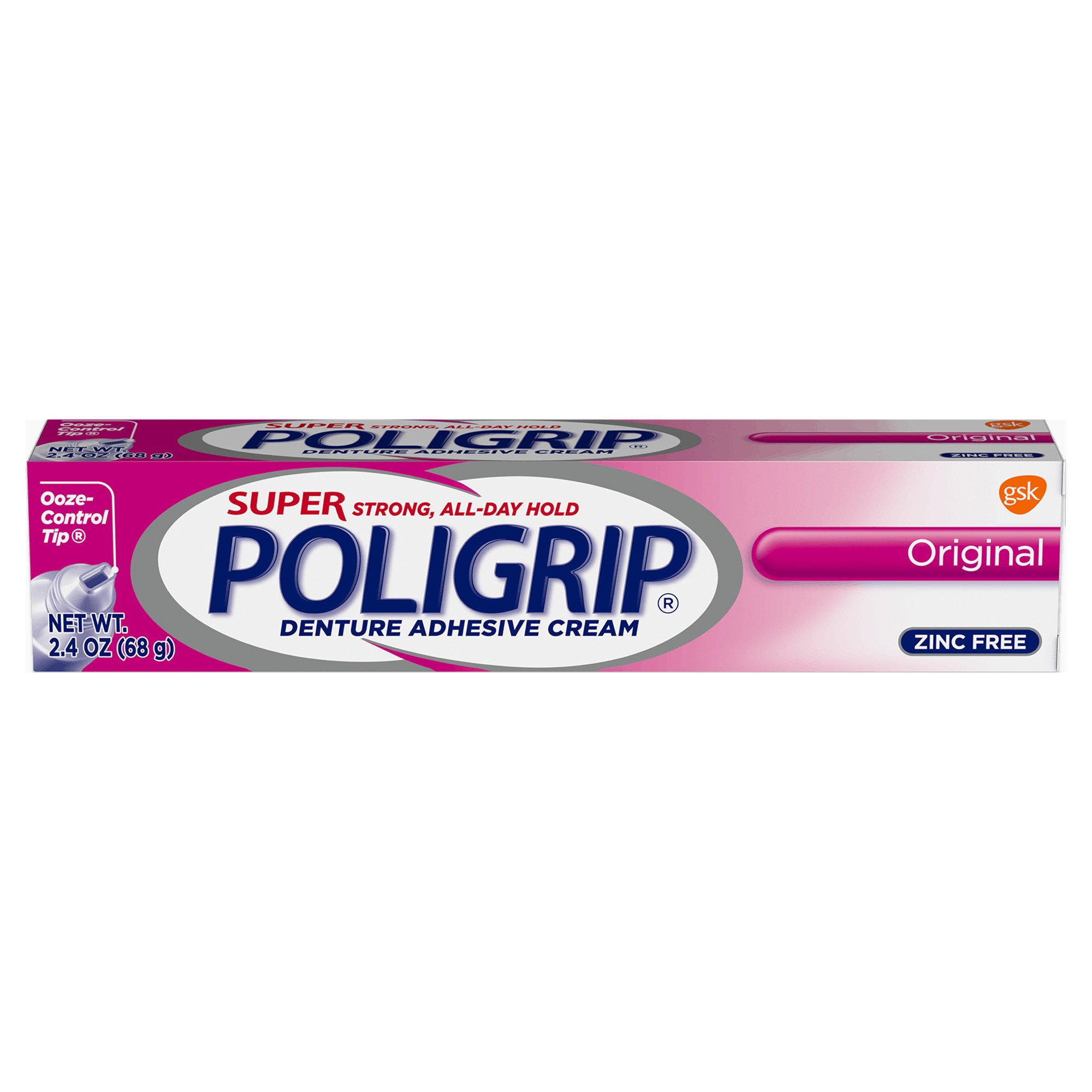 Super Poligrip Original Denture Adhesive Cream, 2.4 oz Tube MK 341486