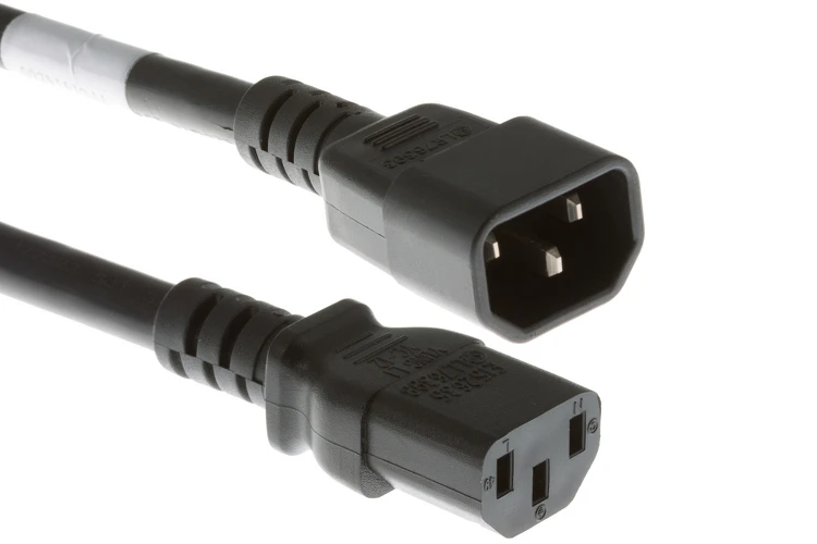 AC Power Cord, C14 to C13, 14 AWG, 5ft, Black