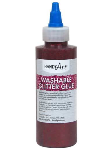 Handy Art Washable Red Glitter Glue (4 oz.)