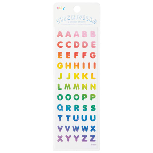 Stickiville Skinny - Rainbow Letters (Holographic Glitter) 2 sheets