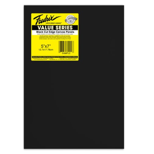 Value Series Black Cut Edge Canvas Panel 5" x 7"