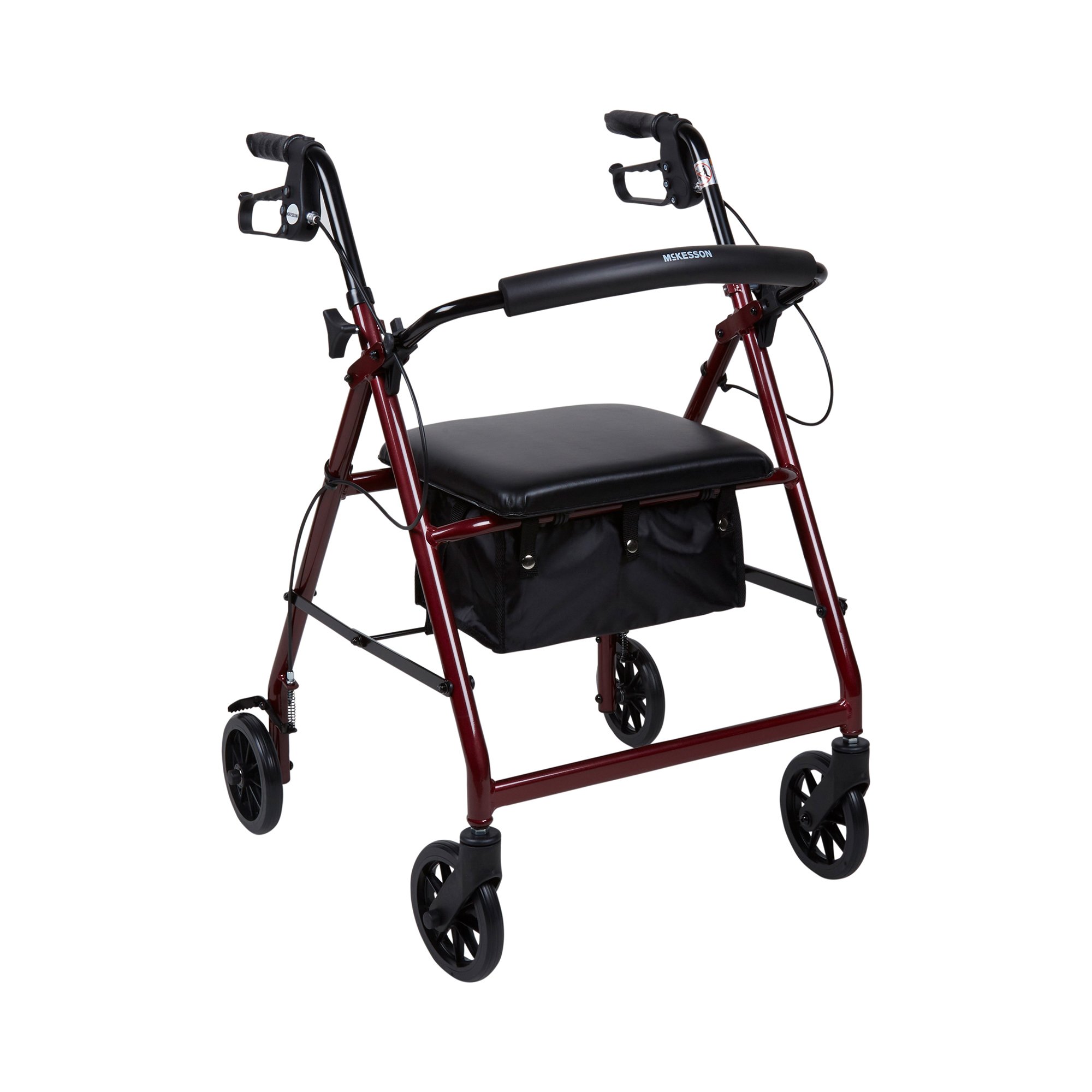 McKesson Folding Aluminum Four-Wheel Rollator, Red MK 1065263