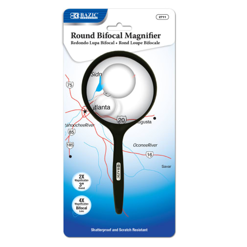 Round Bifocal Magnifier 3" 2X with 4X Bifocal Inset