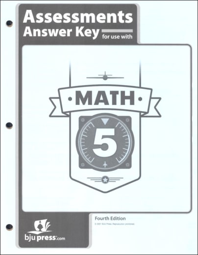 BJU Press Math 5 Assessments Answer Key 4th Edition