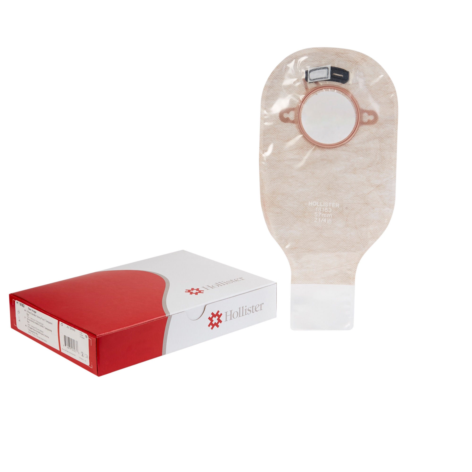 New Image 18163 Two-Piece Transparent Ostomy Pouch, Pre-cut to Fit 57 mm Stoma MK 474563