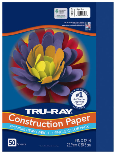 Construction Paper Fade-Resistant 9" x 12" Royal Blue