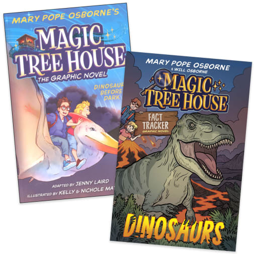 Magic Tree House Dinosaurs Graphic Novel Book and Fact Tracker Set
