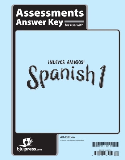 BJU Press Spanish 1 Assessments Answer Key 4th Edition