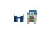 Cat5E RJ45 110 Type 180° Keystone Jack Blue