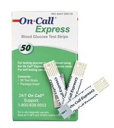 On Call Express Blood Glucose Test Strips MK 1103295