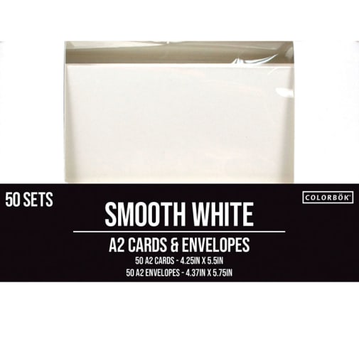 Smooth Kraft A2 White Cards and Envelopes - 50 sets