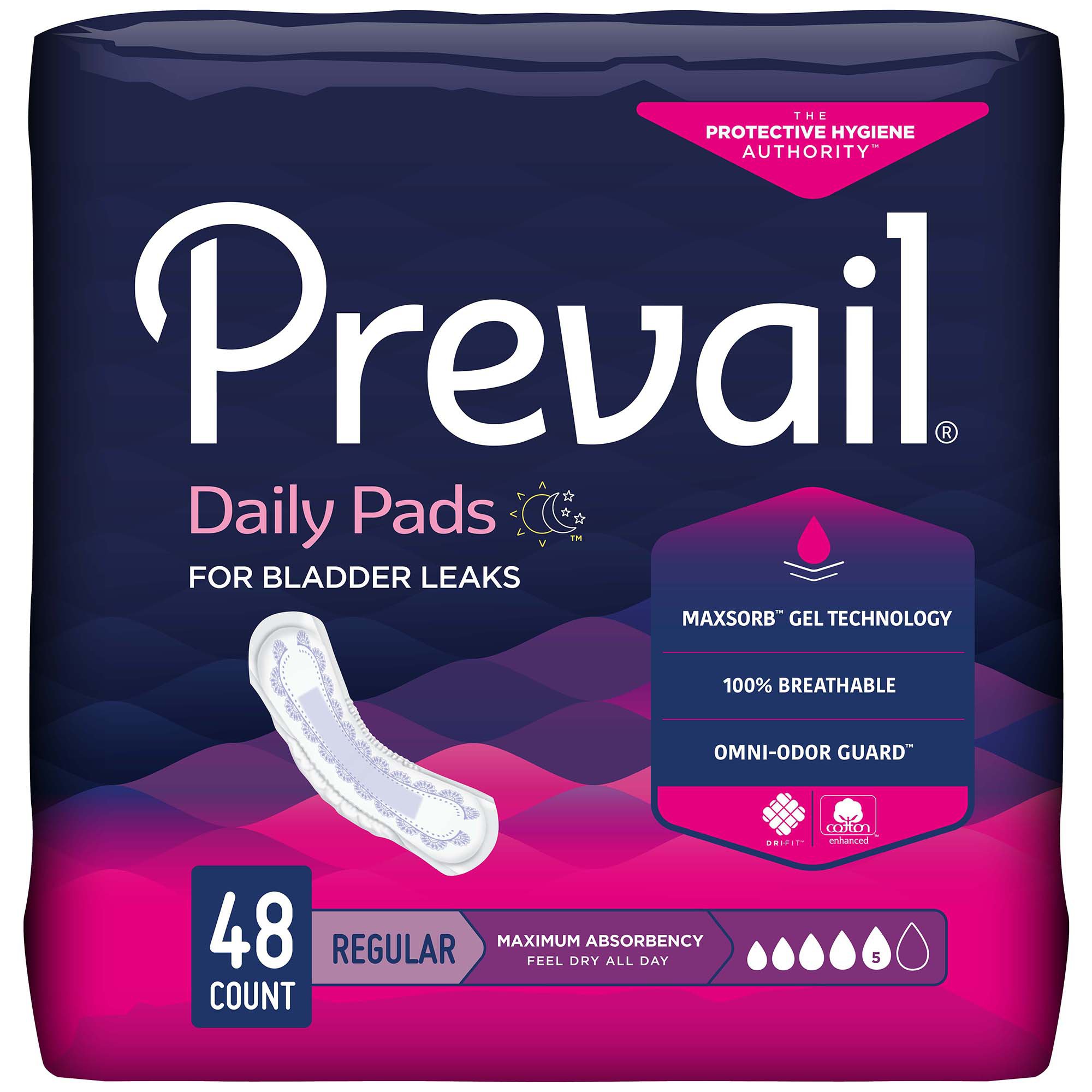 Prevail Daily Pads Maximum Bladder Control Pad, 11-Inch Length MK 810355