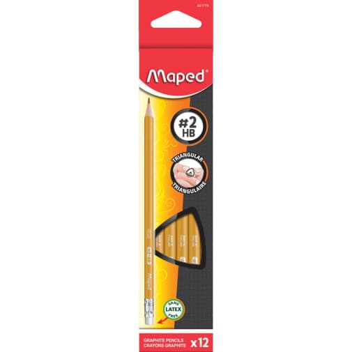 Essentials Yellow Triangular Graphite #2 Pencils (box of 12)