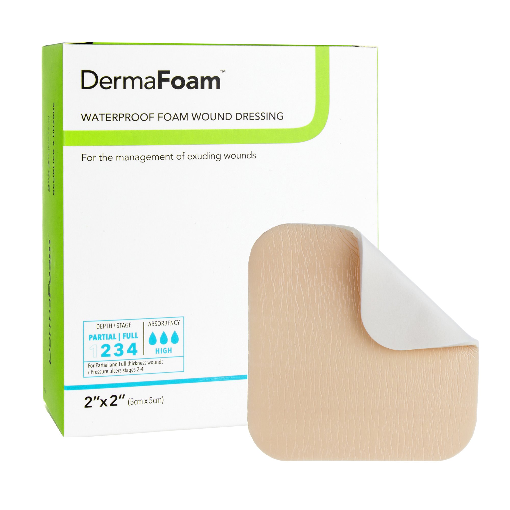 DermaFoam Nonadhesive without Border Foam Dressing, 2 x 2 Inch MK 670774