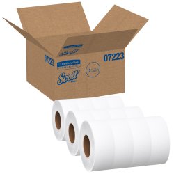 Toilet Tissue Scott Essential JRT White 1-Ply Jumbo Size Cored Roll Continuous Sheet 3-11/20 Inch X 2000 Foot MK 449757