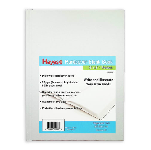 White Hardcover Blank Book - 8" x 6"