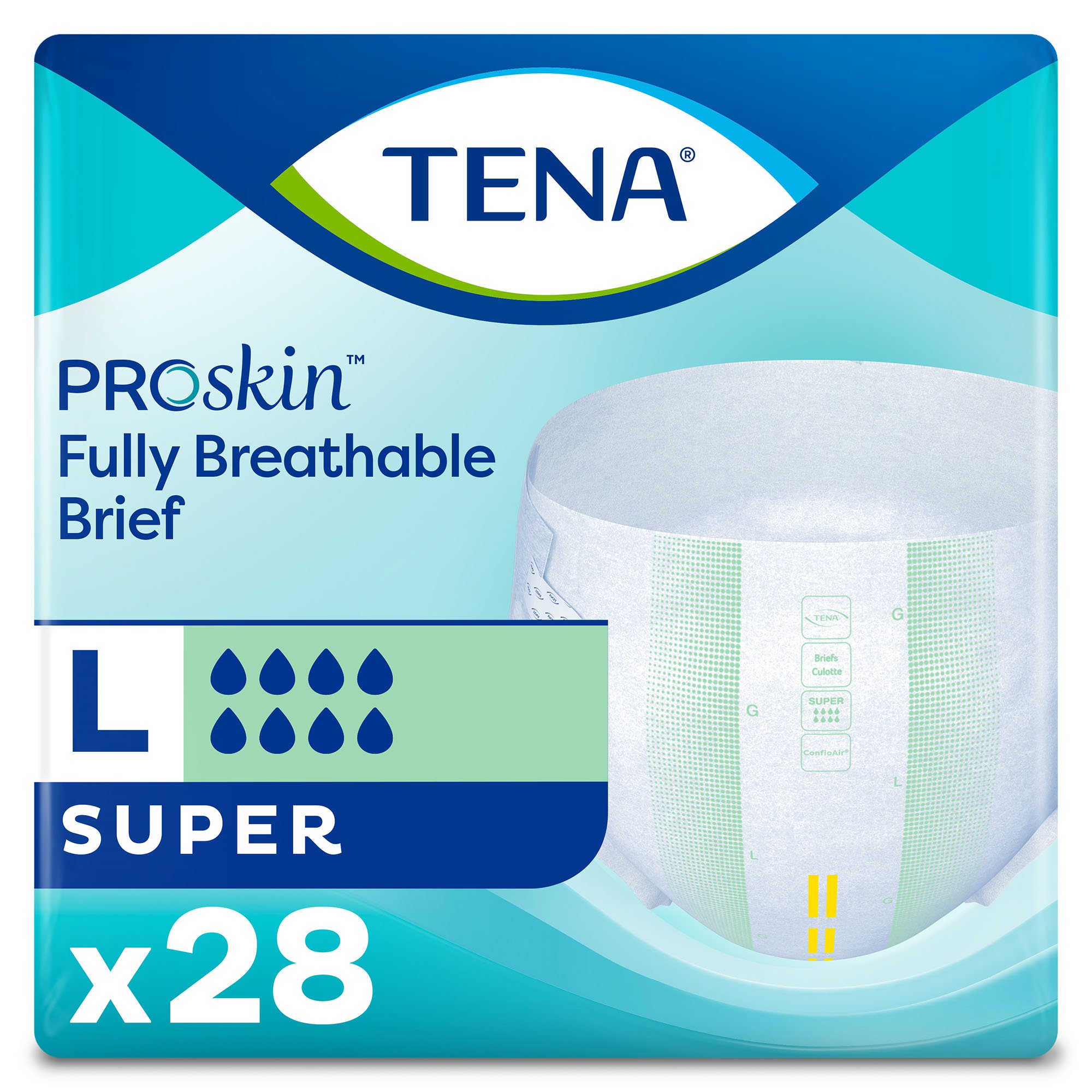 Tena Super Incontinence Briefs, Absorbent, Odor Control MK 351176