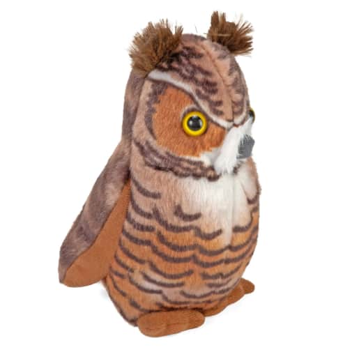 Wild Republic Audubon Bird: Great Horned Owl Plush With Real Bird Call