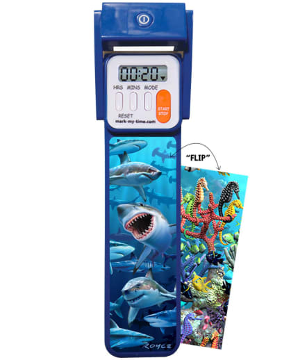 Mark-My-Time 3D Digital Booklight - Shark/Reef Flip