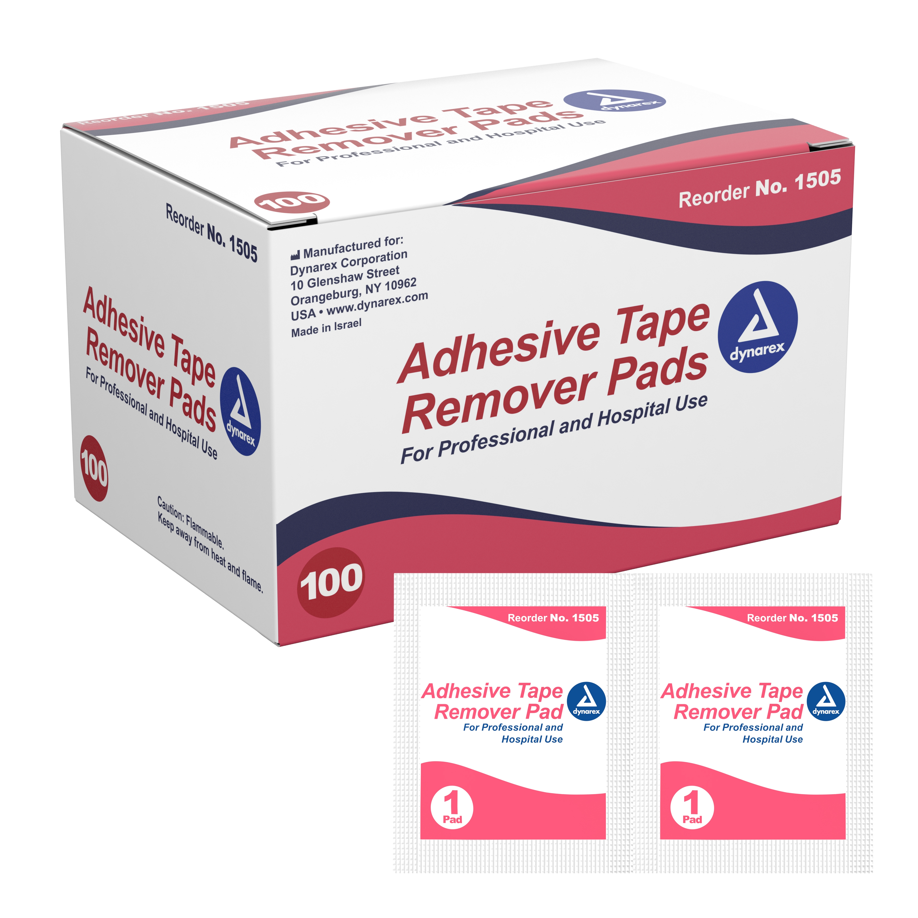 dynarex Adhesive Remover, 32.5 x 68 mm Wipe MK DYN-1505