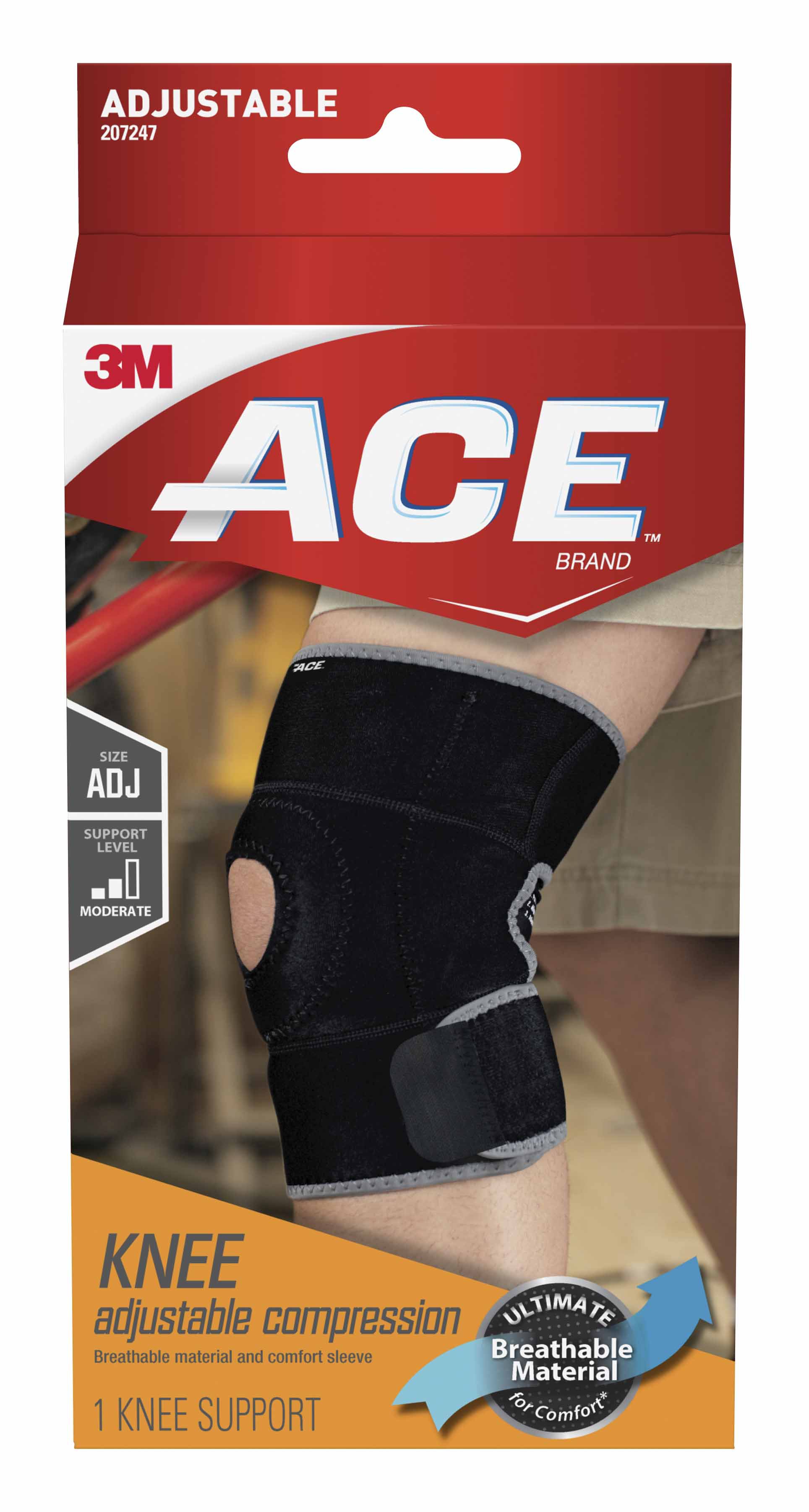 3M Ace Neoprene Open-Patella Compression Knee Support, One Size Fits Most MK 1093104