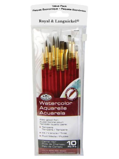 Royal & Langnickel Sable Paint Brush Set Value Pack (10 piece)