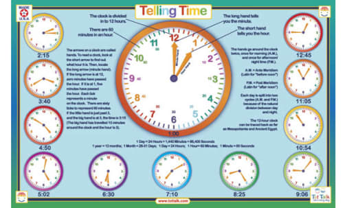 Telling Time Placemat
