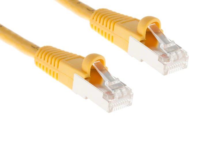 Cat6 Shielded Ethernet Patch Cable, Half-moon Boot, 3 ft, Yellow