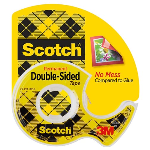 Scotch Double Sided Tape in Dispenser, .5" x 250"