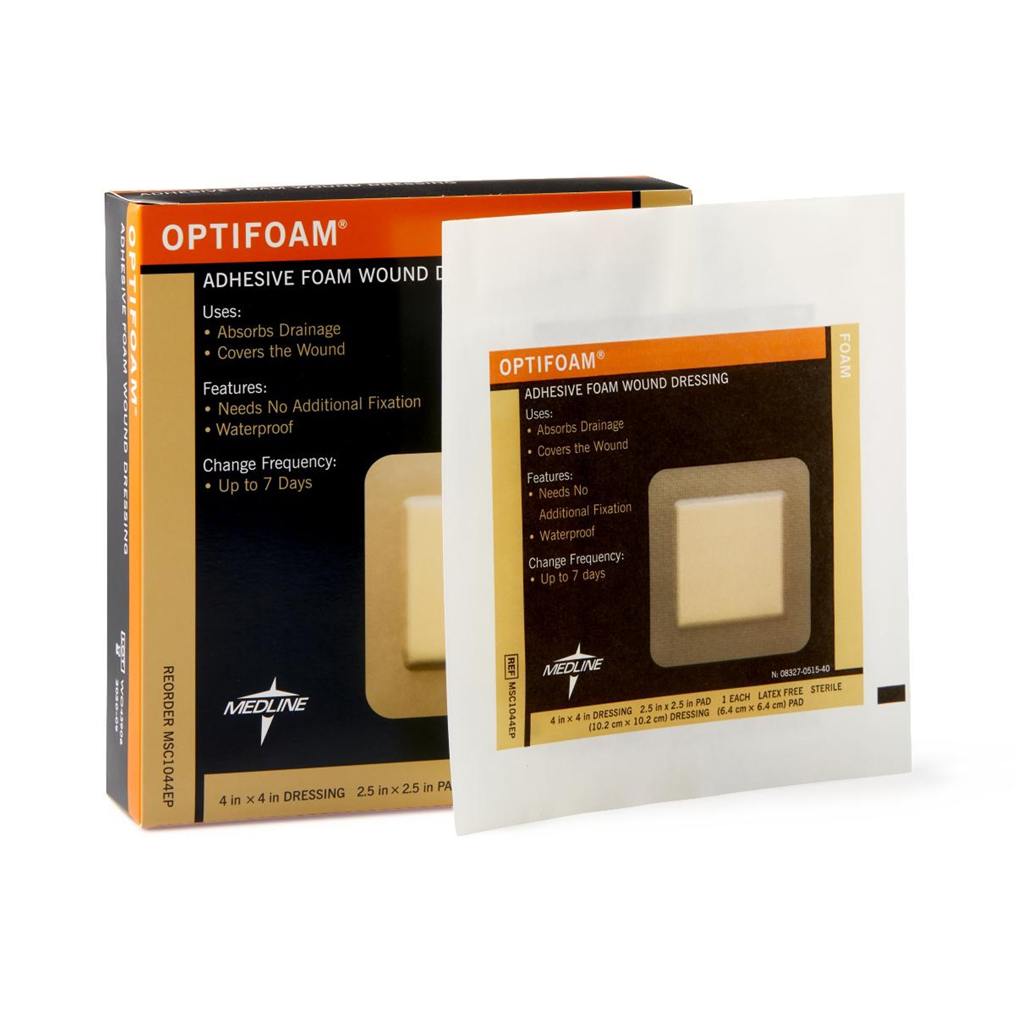 Optifoam Adhesive with Border Foam Dressing, 4 x 4 Inch MK 768057