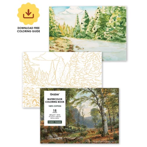 Forest-Themed Watercolor Coloring Book