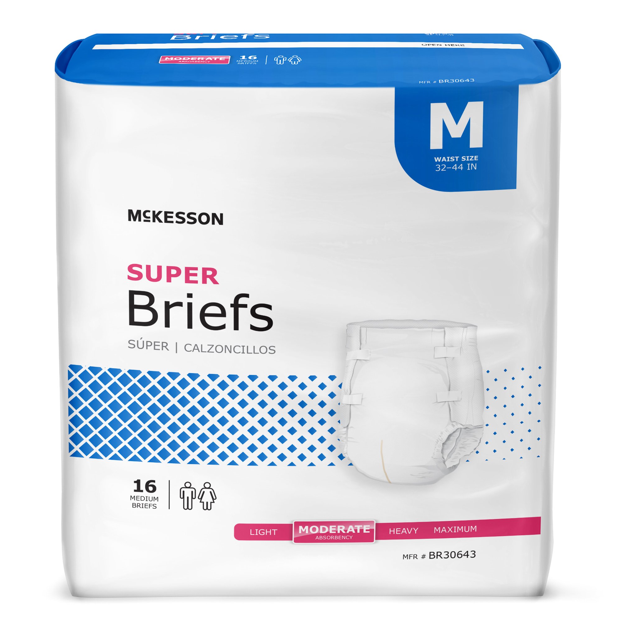 McKesson Super Moderate Absorbency Incontinence Briefs, Medium MK 1123841