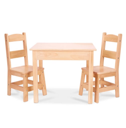 Melissa & Doug Wooden Table & Chairs Set - Natural