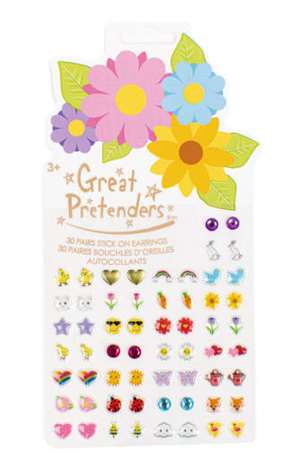 Spring Flowers Sticker Earrings, 30 pairs