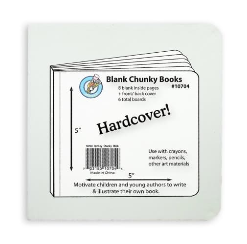 White Hardcover Board Book - 5" x 5"