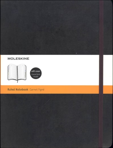 Classic Black Softcover X-Large Notebook - Ruled