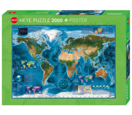 The World, Map Art, 2000 Piece Puzzle | PlayvalueToys.com