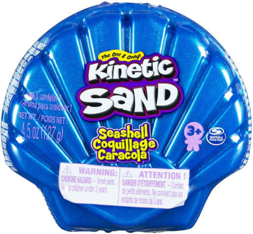 Kinetic Sand Sea Shell Container with Neon Sand